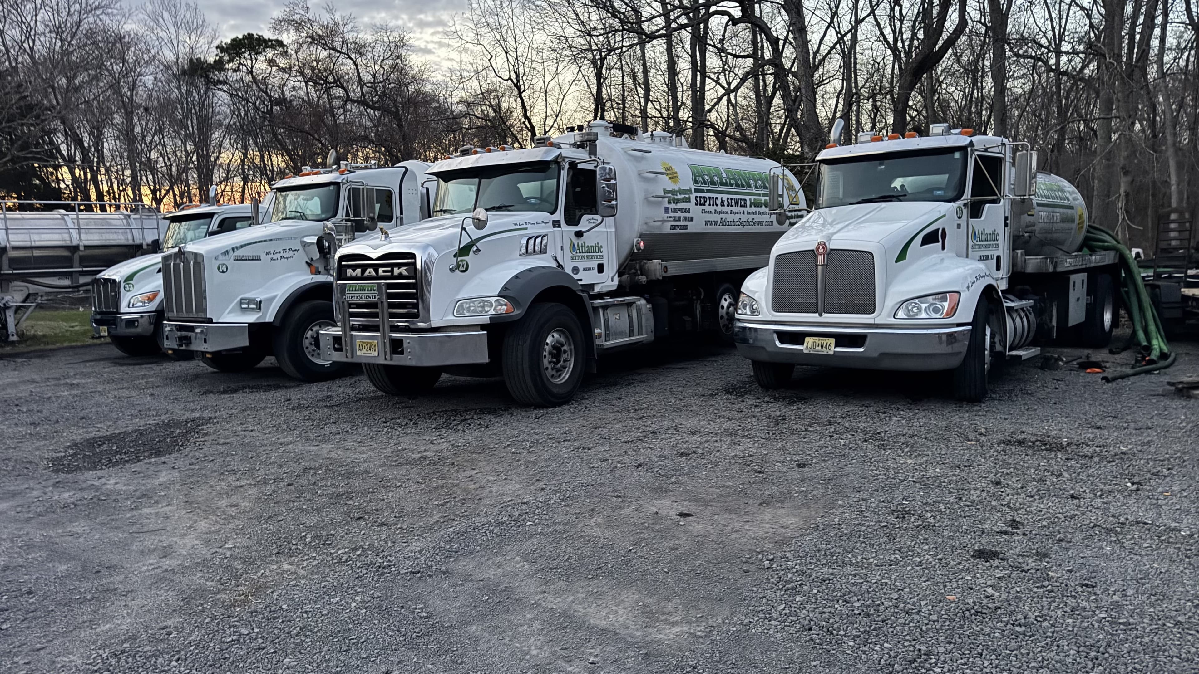 Fleet of commercial trucks after detailing